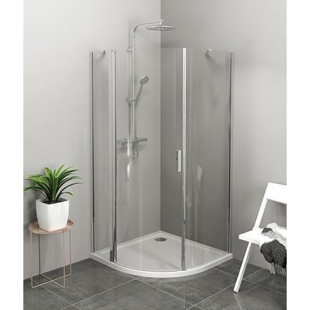 ZOOM Quadrant Vitrine 900x900mm, verre clair, gauche