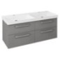 THEIA Unité de Vanité Double Bassin 116x50x44,2cm, 4 Tiroir, chêne argenté THEIA Unité de Vanité Double Bassin 116x50x44,2cm, 4 Tiroir, chêne argenté