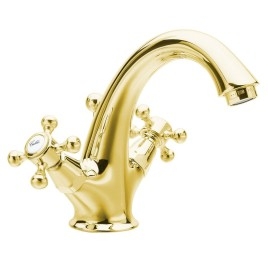 ANTEA Tall Washbasin Robinet de mélange avec les déchets Pop Up, or