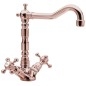 ANTEA Washbasin Mixer Tap avec Pop Up Waste and Retro Spout, or rose