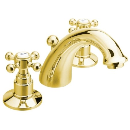 ANTEA 3 Hole Washbasin Robinet de mélange avec les déchets Pop Up, or