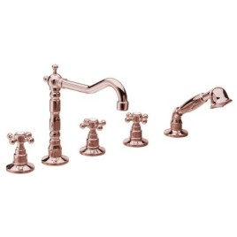 Pont ANTEA Monté 5 Hole Mixer Tapez avec Retro Spout, or rose
