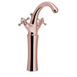 Mélangeur de lavabo ANTEA Tapez haut avec les déchets Pop Up (H) 300mm, or rose