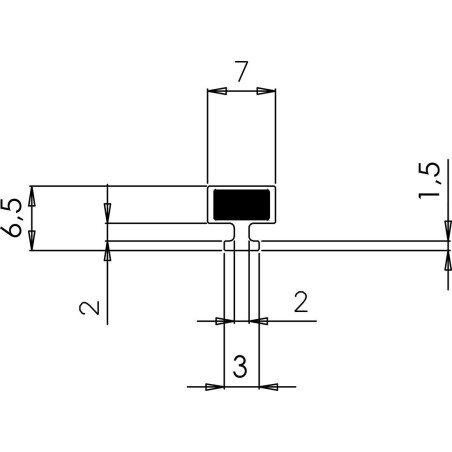 Sceau de porte magnétique Niche 2000mm