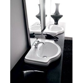 RETRO Lave-vaisselle en céramique semi-requise 62x45,5cm, blanc
