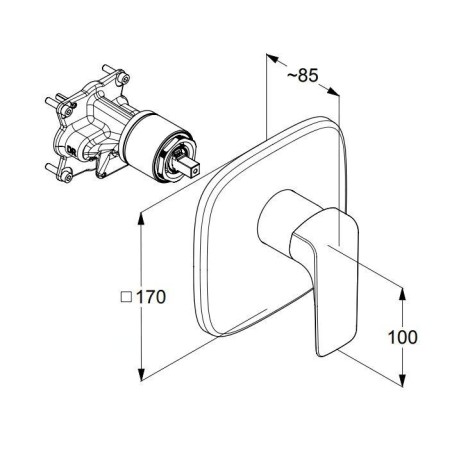 Kludi Ameo - Mitigeur de douche encastré, chrome 416550575