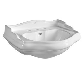 RETRO 3 Hole Ceramic Washbasin 55x45cm, blanc