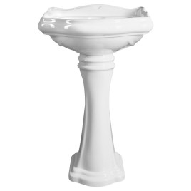 RETRO 3 Hole Ceramic Washbasin 55x45cm, blanc