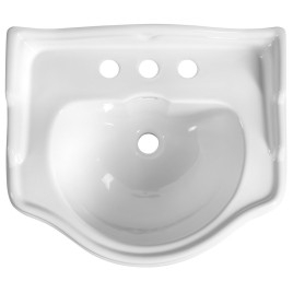 RETRO 3 Hole Ceramic Washbasin 55x45cm, blanc