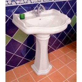 RETRO Ceramic Washbasin 69x52cm, blanc