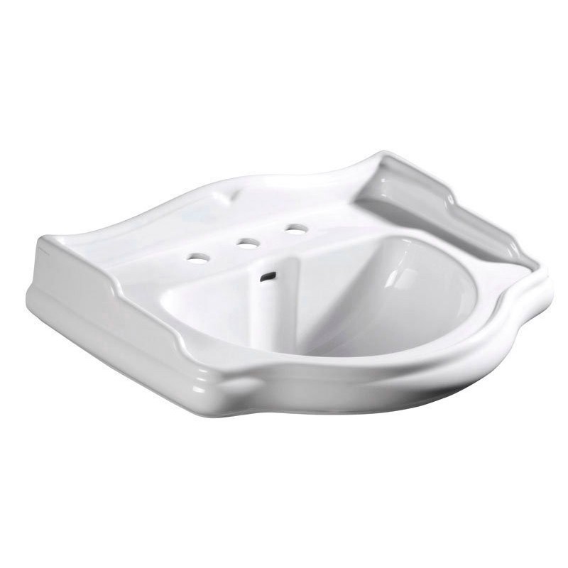 RETRO 3 Hole Ceramic Washbasin 69x52cm, blanc