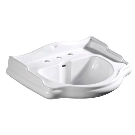 RETRO 3 Hole Ceramic Washbasin 73x54cm, blanc