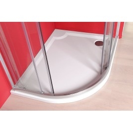 RIVA Quadrant Cultured Marble Shower Tray, 100x80cm, droite