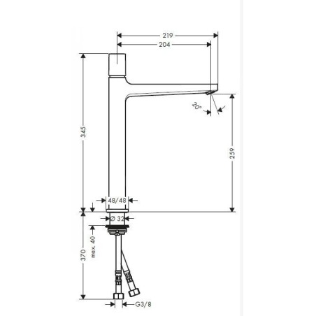 Hansgrohe Metropol - Mitigeur de lavabo Select 260 avec garniture de vidange Push-Open, chrome 32572000