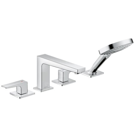 Hansgrohe Metropol - Mitigeur au bord de baignoire, installation à 4 trous, chrome 32553000