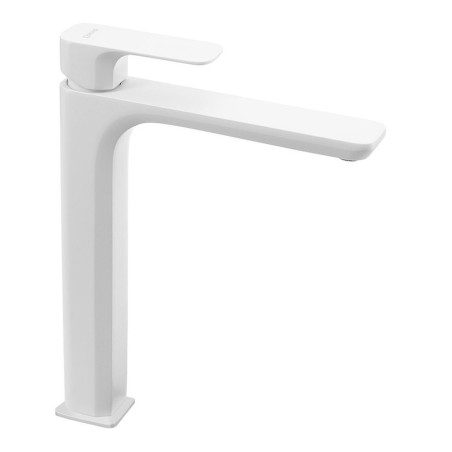 Mélangeur haut lavabo SPY sans déchets pop up, spout élargi, tapis blanc