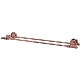 PERLA porte-serviettes double 645x55mm, or rose