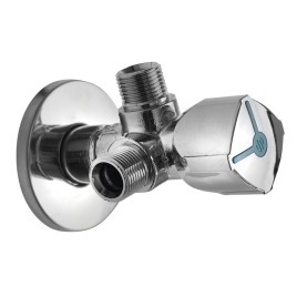 Vanne à angle A-80 1/2"x3/8"x3/8" avec deux sorties, anticalc