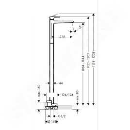 Hansgrohe Metropol - Mitigeur de lavabo à levier au sol, chrome 74530000