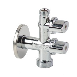 ARCO vanne de lave-linge combinée avec tournant1/2"x3/4"x3/8", anticalc, chrome