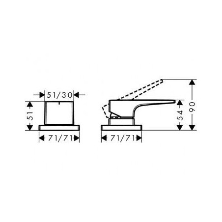 Hansgrohe Metropol - Mitigeur à 2 trous encastré pour bord de baignoire, chrome 74548000
