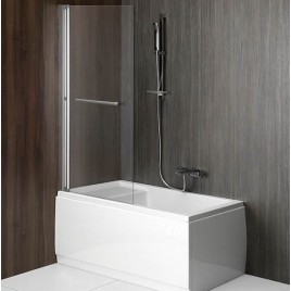 Écran de bain pliant RIONI, (W) 710mm, argent, verre clair