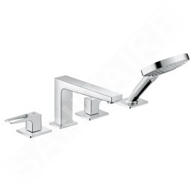 Hansgrohe Metropol - Mitigeur au bord de baignoire, installation à 4 trous, chrome 74553000