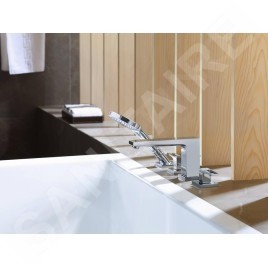 Hansgrohe Metropol - Mitigeur au bord de baignoire, installation à 4 trous, chrome 74553000