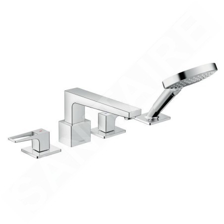 Hansgrohe Metropol - Mitigeur au bord de baignoire, installation à 4 trous, chrome 74552000