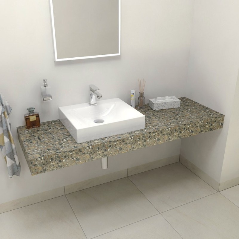 TAILOR Rockstone Countertop 130x50 cm, version L TAILOR Rockstone Countertop 130x50 cm, version L