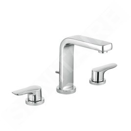 Kludi Pure&Solid - Mitigeur de lavabo avec vidage, installation 3 trous, chrome 343940575