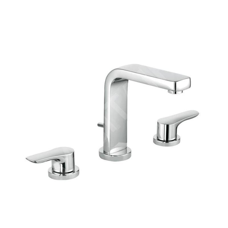 Kludi Pure&Solid - Mitigeur de lavabo avec vidage, installation 3 trous, chrome 343940575