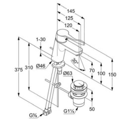 Kludi Pure&Easy - Mitigeur de lavabo avec vidage, chrome 372840565