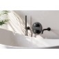 Cersanit Zen - Mitigeur de baignoire thermostatique encastré, installation à 3 trous, avec corps, avec accessoires,, noir