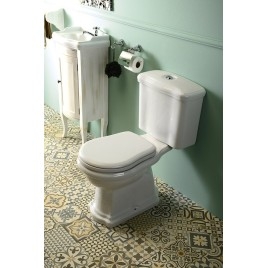 RETRO Classic Close Coupled Toilet, blanc-chrome