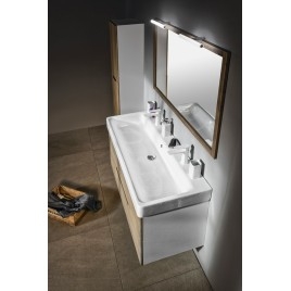 SAND lavabo en céramique 120x50 cm, 2 trous, blanc ExtraGlaze