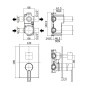 Paffoni Ringo - Mitigeur de douche avec interrupteur, 2 sorties, chromé RIN018CR Paffoni Ringo - Mitigeur de douche avec interrupteur, 2 sorties, chromé RIN018CR