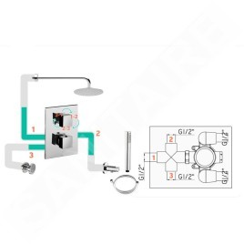 Paffoni Ringo - Mitigeur de douche avec interrupteur, 3 sorties, chromé RIN019CR