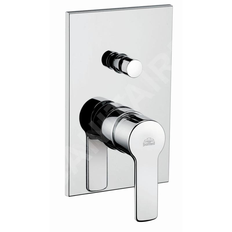 Paffoni West - Mitigeur de douche encastré avec inverseur et corps d’encastrement, chrome WS015CR