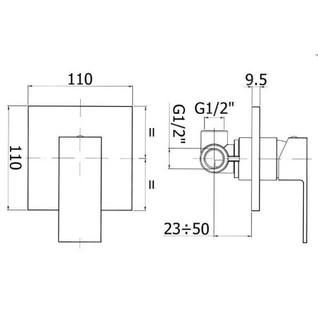 Paffoni Elle - Mitigeur de douche encastré avec corps d’encastrement, chrome EL010CR