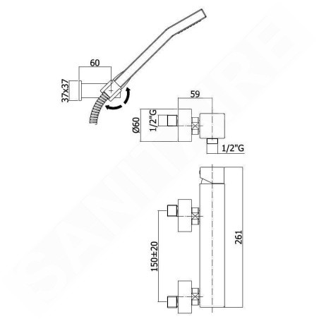 Paffoni Level - Mitigeur de douche avec accessoires, chrome LEC168DCR
