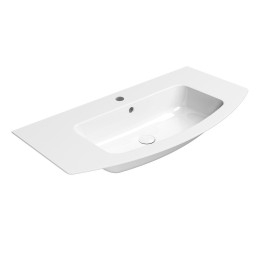 PURA Bassin en céramique mince courbé 102x52cm, blanc ExtraGlaze