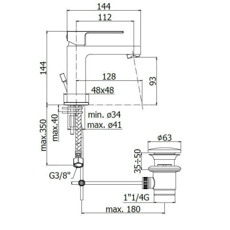 Paffoni Effe - Mitigeur de lavabo avec vidage, chrome EF075CR