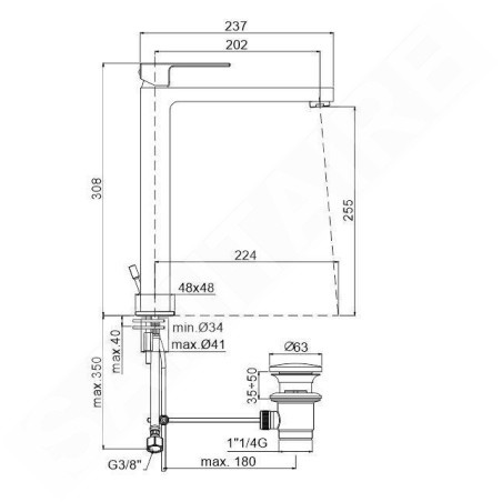 Paffoni Effe - Mitigeur de lavabo Tall avec vidage, chrome EF085CR