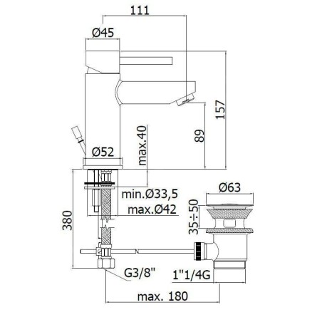 Paffoni Stick - Mitigeur de lavabo avec vidage, chrome SK075HCR
