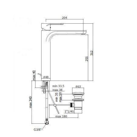 Paffoni Green - Mitigeur de lavabo avec vidage, chrome GR085CR