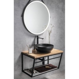 Console SKA sous lavabo 750x400x460mm, blanc mat, avec MDF blanc Shelf