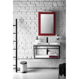 Console SKA sous lavabo 750x400x460mm, blanc mat, avec MDF blanc Shelf