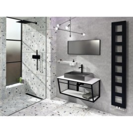 Console SKA sous lavabo 750x400x460mm, blanc mat, avec MDF blanc Shelf