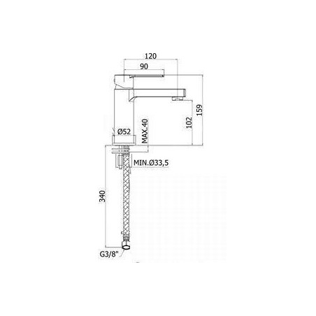 Paffoni West - Mitigeur de lavabo, Energy Saving, chrome WS071CR-ES